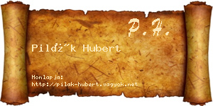 Pilák Hubert névjegykártya